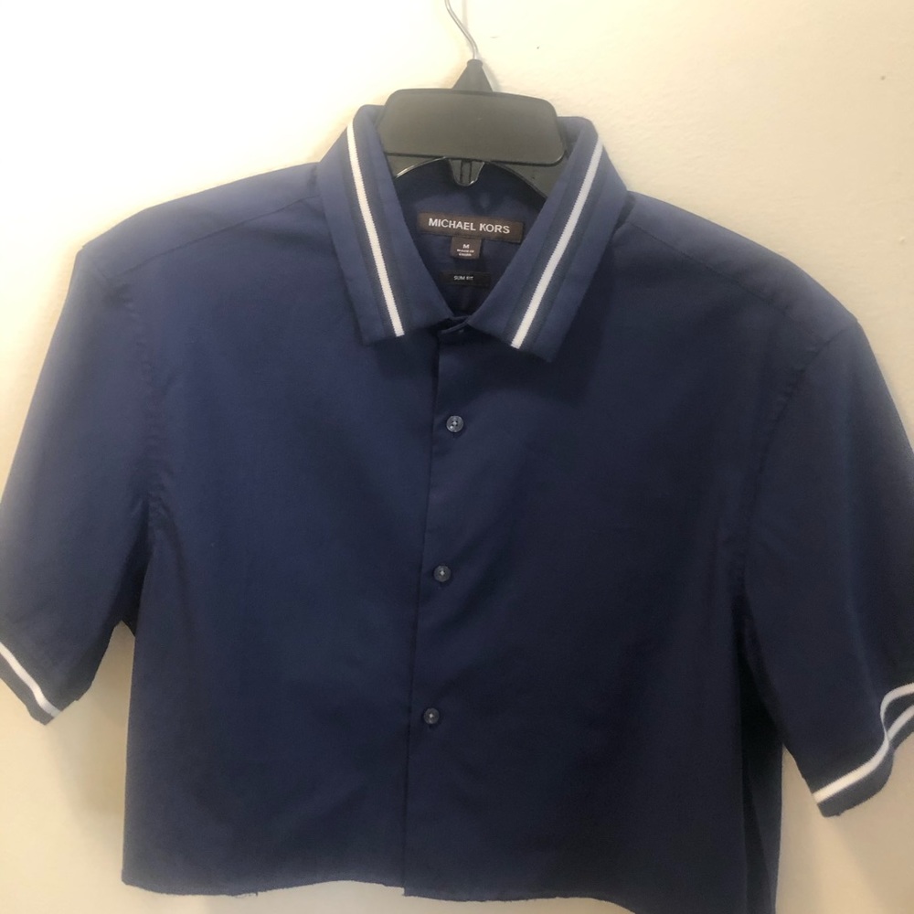 Michael Kors Cropped Polo Style Shirt Medium